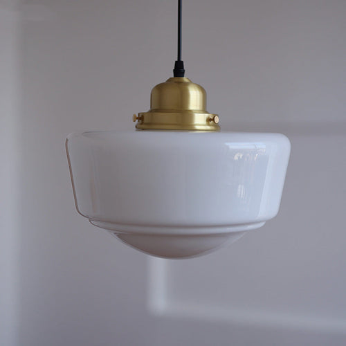 Modern Mid-Century Round Copper Glass 1-Light Pendant Light For Bedroom