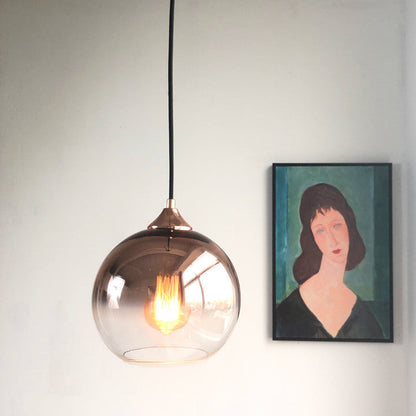 Contemporary Nordic Round Orb Iron Glass 1-light Pendant Light for Bedroom