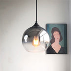 Contemporary Nordic Round Orb Iron Glass 1-light Pendant Light for Bedroom
