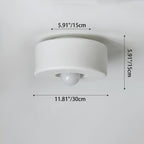 Contemporary Nordic Round Cylinder Hardware Resin 1-Light Semi-Flush Mount Ceiling Light For Hallway