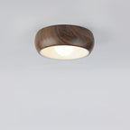 Contemporary Nordic Cream Round Dome Metal Glass LED Flush Mount Ceiling Light for Hallway