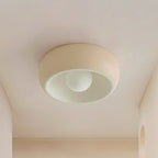 Contemporary Nordic Cream Round Dome Metal Glass LED Flush Mount Ceiling Light for Hallway