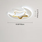 Contemporary Creative Moon Star Iron Acrylic LED Flush Mount Ceiling Light For Bedroom