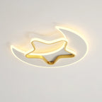 Contemporary Creative Moon Star Iron Acrylic LED Flush Mount Ceiling Light For Bedroom