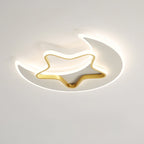 Contemporary Creative Moon Star Iron Acrylic LED Flush Mount Ceiling Light For Bedroom