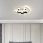 Contemporary Creative Moon Star Iron Acrylic LED Flush Mount Ceiling Light For Bedroom