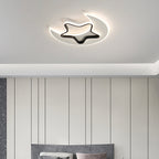 Contemporary Creative Moon Star Iron Acrylic LED Flush Mount Ceiling Light For Bedroom
