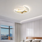 Contemporary Creative Moon Star Iron Acrylic LED Flush Mount Ceiling Light For Bedroom