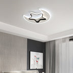 Contemporary Creative Moon Star Iron Acrylic LED Flush Mount Ceiling Light For Bedroom