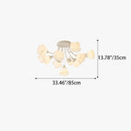 Modern Art Deco Cream Round Rose Iron Rotational Molding 7/11/13 Light Semi-flush Mount Ceiling Light for Bedroom