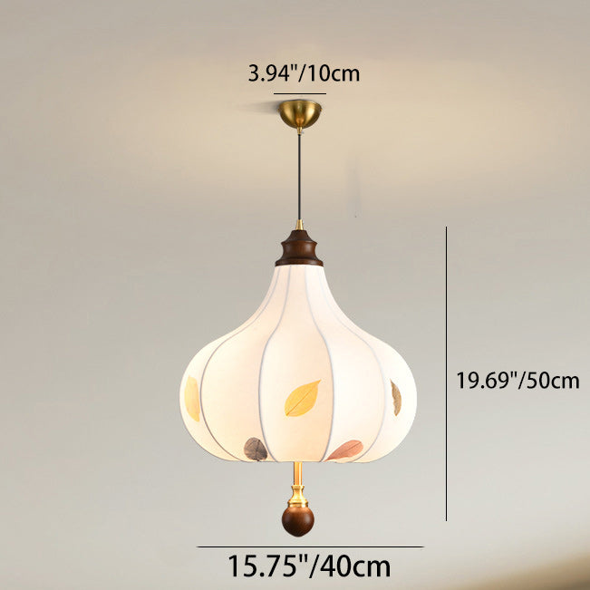 Traditional French Chestnut Cone Hardware Oak Silk 2/3 Light Pendant Light For Dining Room