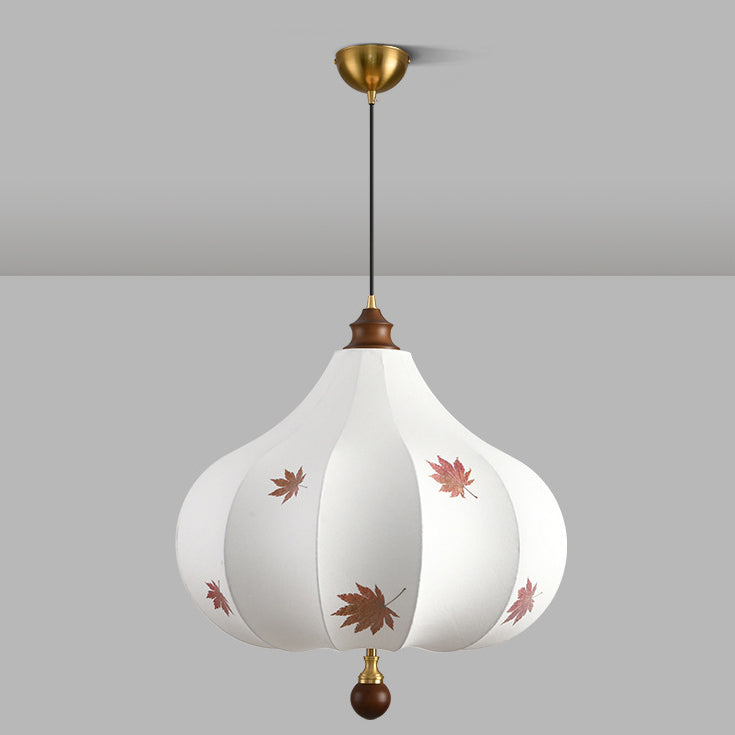 Traditional French Chestnut Cone Hardware Oak Silk 2/3 Light Pendant Light For Dining Room
