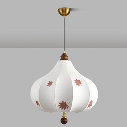 Traditional French Chestnut Cone Hardware Oak Silk 2/3 Light Pendant Light For Dining Room