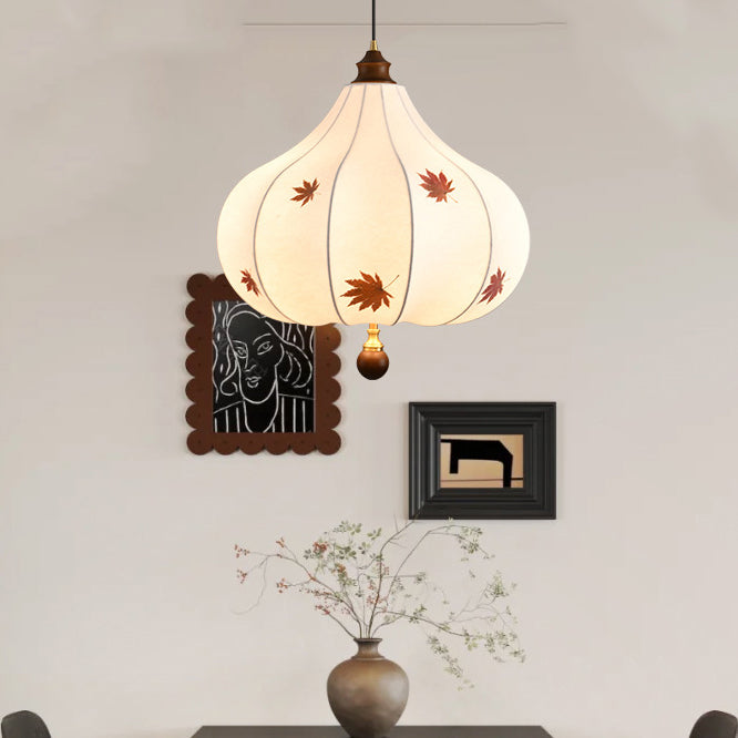 Traditional French Chestnut Cone Hardware Oak Silk 2/3 Light Pendant Light For Dining Room
