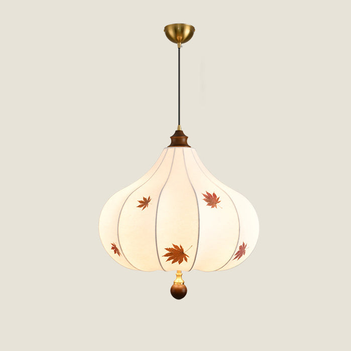 Traditional French Chestnut Cone Hardware Oak Silk 2/3 Light Pendant Light For Dining Room