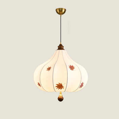 Traditional French Chestnut Cone Hardware Oak Silk 2/3 Light Pendant Light For Dining Room