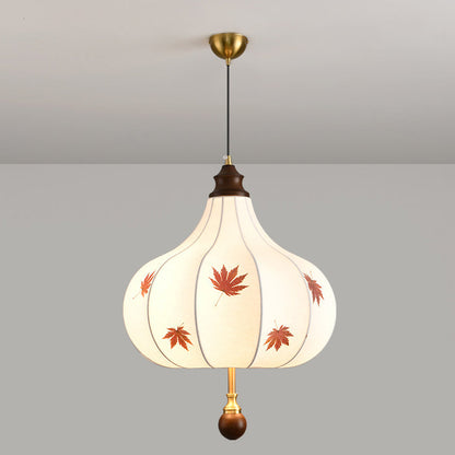 Traditional French Chestnut Cone Hardware Oak Silk 2/3 Light Pendant Light For Dining Room