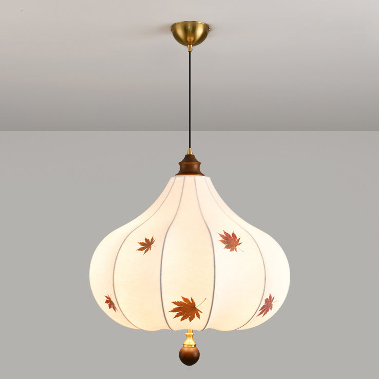 Traditional French Chestnut Cone Hardware Oak Silk 2/3 Light Pendant Light For Dining Room