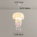Contemporary Creative Art Jellyfish Metal Fabric 1/3 Light Pendant Light for Bedroom BulbSquare