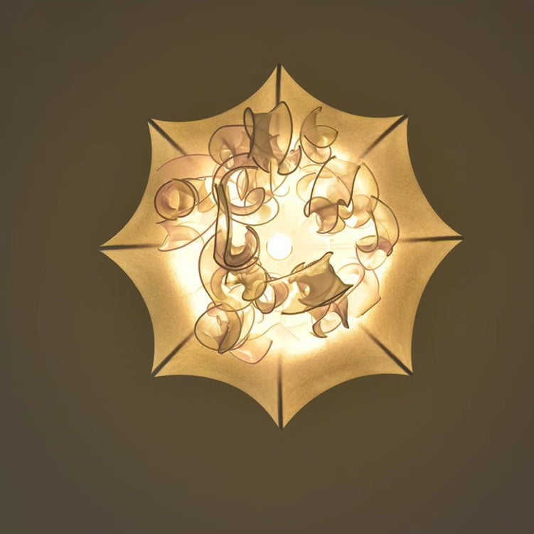 Contemporary Creative Art Jellyfish Metal Fabric 1/3 Light Pendant Light for Bedroom BulbSquare