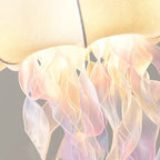 Contemporary Creative Art Jellyfish Metal Fabric 1/3 Light Pendant Light for Bedroom BulbSquare