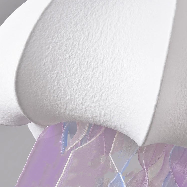 Contemporary Creative Art Jellyfish Metal Fabric 1/3 Light Pendant Light for Bedroom BulbSquare