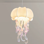 Contemporary Creative Art Jellyfish Metal Fabric 1/3 Light Pendant Light for Bedroom BulbSquare