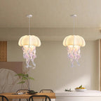 Contemporary Creative Art Jellyfish Metal Fabric 1/3 Light Pendant Light for Bedroom BulbSquare