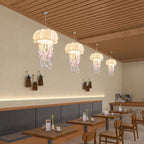Contemporary Creative Art Jellyfish Metal Fabric 1/3 Light Pendant Light for Bedroom BulbSquare