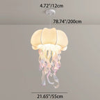 Contemporary Creative Art Jellyfish Metal Fabric 1/3 Light Pendant Light for Bedroom BulbSquare