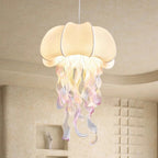 Contemporary Creative Art Jellyfish Metal Fabric 1/3 Light Pendant Light for Bedroom BulbSquare