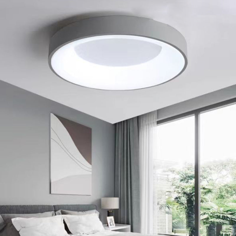 Contemporary Nordic Round Dome Iron Acrylic LED Flush Mount Ceiling Light for Bedroom