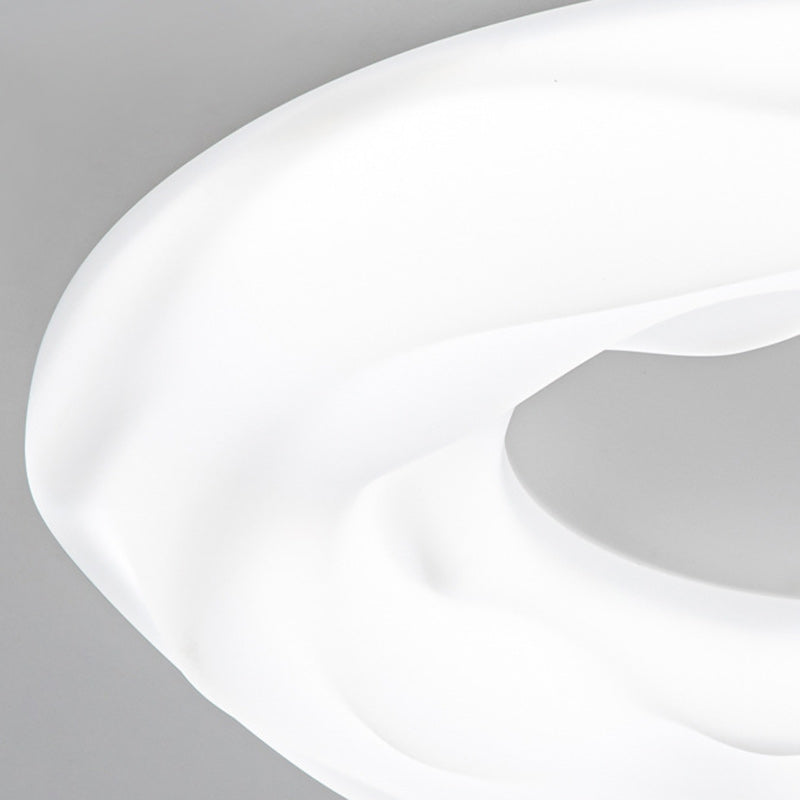 Contemporary Creative Cream Cookie Donut Round PE Iron LED Flush Mount Ceiling Light For Bedroom