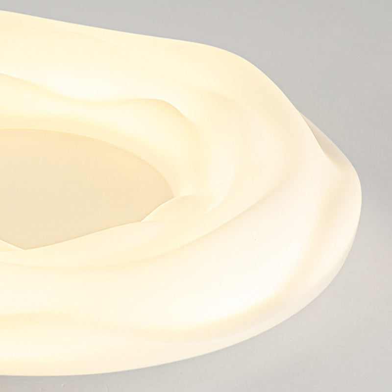 Contemporary Creative Cream Cookie Donut Round PE Iron LED Flush Mount Ceiling Light For Bedroom