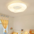 Contemporary Creative Cream Cookie Donut Round PE Iron LED Flush Mount Ceiling Light For Bedroom