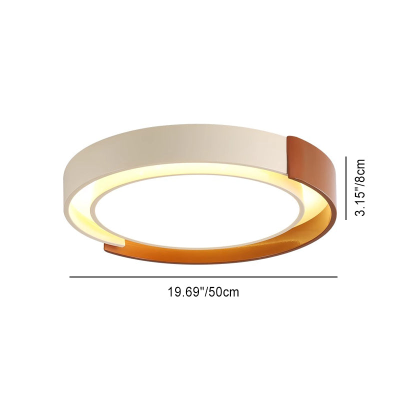 Contemporary Nordic Round Dome Acrylic Hardware LED Flush Mount Ceiling Light For Bedroom