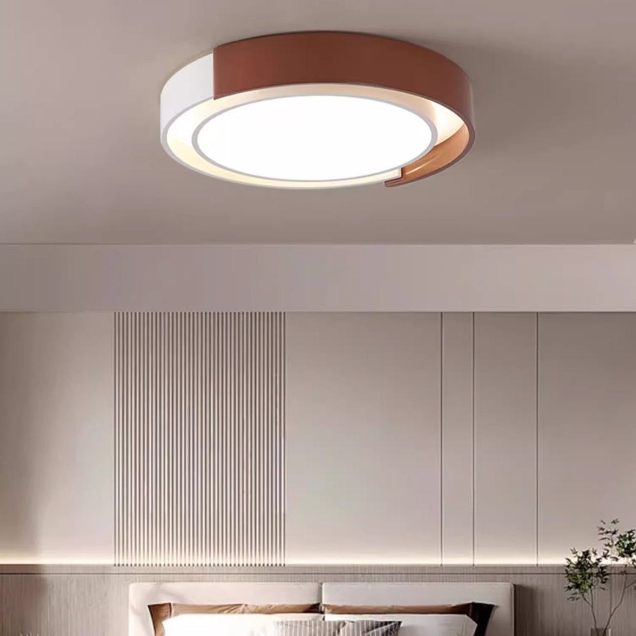 Contemporary Nordic Round Dome Acrylic Hardware LED Flush Mount Ceiling Light For Bedroom