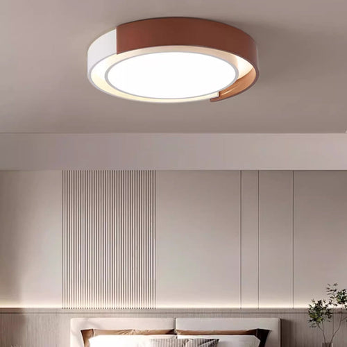 Contemporary Nordic Round Dome Acrylic Hardware LED Flush Mount Ceiling Light For Bedroom