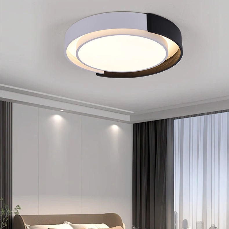 Contemporary Nordic Round Dome Acrylic Hardware LED Flush Mount Ceiling Light For Bedroom