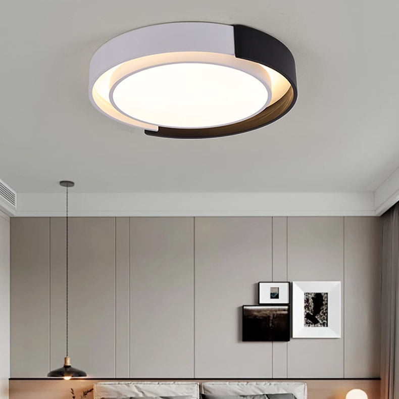 Contemporary Nordic Round Dome Acrylic Hardware LED Flush Mount Ceiling Light For Bedroom