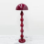 Contemporary Scandinavian Cream Mushroom Semi-circle Iron 1-Light Standing Floor Lamp For Living Room Lumendat