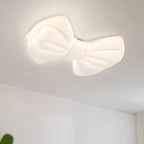 Contemporary Creative Cream Bow PE Iron LED Flush Mount Ceiling Light For Bedroom