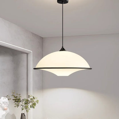 Modern Minimalist Semi-circle Iron Acrylic 1-Light Pendant Light For Dining Room