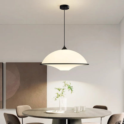 Modern Minimalist Semi-circle Iron Acrylic 1-Light Pendant Light For Dining Room