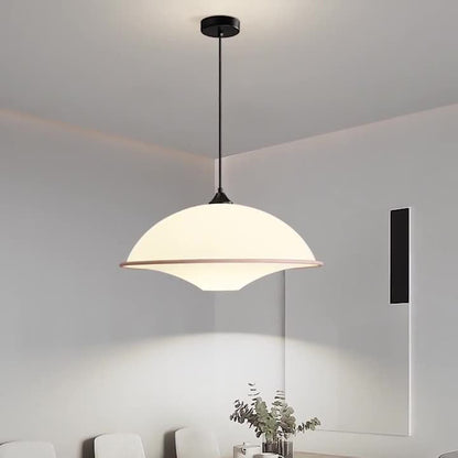 Modern Minimalist Semi-circle Iron Acrylic 1-Light Pendant Light For Dining Room