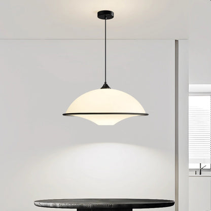 Modern Minimalist Semi-circle Iron Acrylic 1-Light Pendant Light For Dining Room