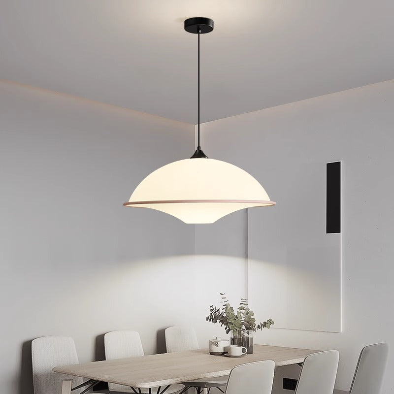Modern Minimalist Semi-circle Iron Acrylic 1-Light Pendant Light For Dining Room