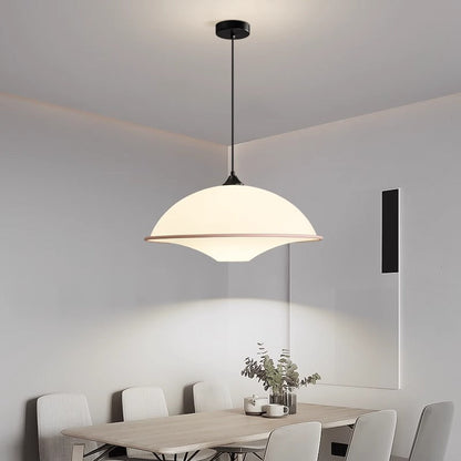 Modern Minimalist Semi-circle Iron Acrylic 1-Light Pendant Light For Dining Room