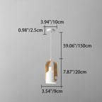 Contemporary Nordic Adjustable Round Cylinder Metal 1-light Pendant Light for Bedroom BulbSquare