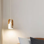 Contemporary Nordic Adjustable Round Cylinder Metal 1-light Pendant Light for Bedroom BulbSquare